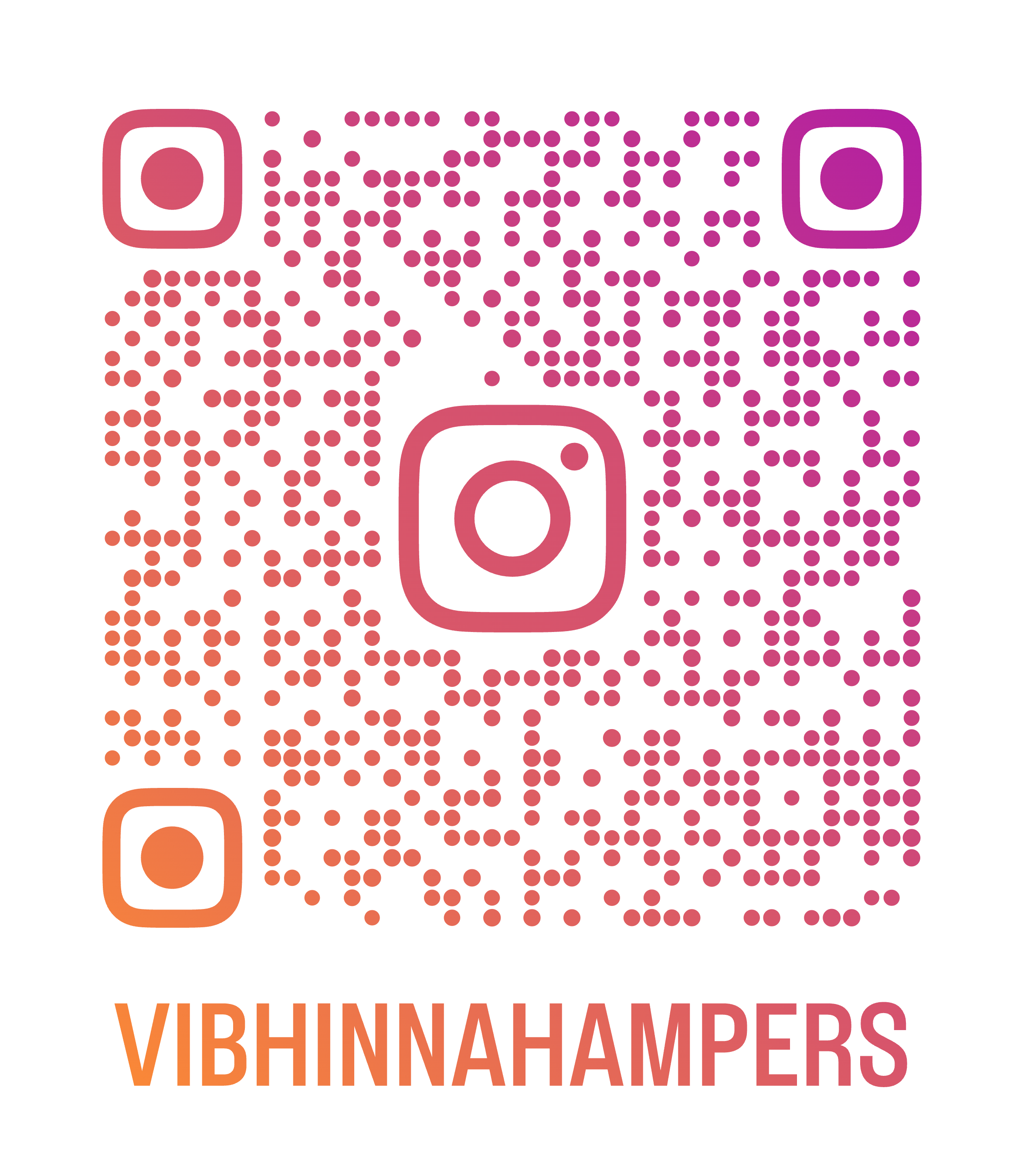 Scan to follow @vibhinnahampers on Instagram